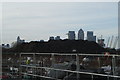 View of Canary Wharf and the O2 from the end of the Thames Path near Thames Barrier Park #2