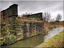 SD7807 : Railway Bridge Abutments, Manchester, Bolton and Bury Canal by David Dixon
