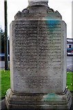 SP1572 : Hockley Heath War Memorial (4) - inscription, Hockley Heath, near Solihull by P L Chadwick