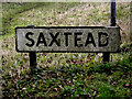TM2664 : Saxtead Village Name sign on the B1119 Saxtead Road by Geographer