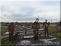 Steel memorial sculpture on the TPT near Killamarsh