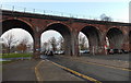 SO8455 : Viaduct arches 10-13, Worcester by Jaggery