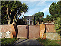 Gate pillars and gate, Los Palmos, 29 Hall Lane, Holcombe