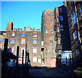 The rear of buildings on Backhouse Walk