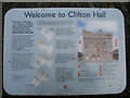 NY5327 : Clifton Hall explanatory plaque by David Purchase