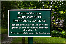 NY3307 : Information Board for Wordsworth Daffodil Garden, Grasmere, Cumbria by Christine Matthews
