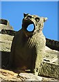 Decorative stone spout on Norton church tower