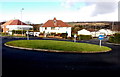 Grass roundabout near the western edge of Penywaun