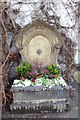 Erstwhile drinking fountain with flowers