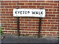 Vintage street nameplate, Kyetop Walk, Park Wood