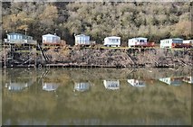 SO8346 : Caravans reflected in the River Severn by Philip Halling