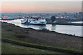 NJ9505 : NorthLink ferry Hrossey leaving Aberdeen Harbour by Nigel Corby