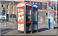 Telephone boxes, Shaftesbury Square, Belfast (February 2015)