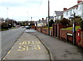 Wall postbox at a Pontlliw bus stop