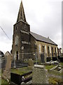 Fenced-off church tower in  Pontarddulais