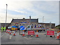 NX9928 : Roadworks outside Workington Station by Basher Eyre