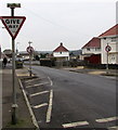 Give way on Caecerrig Road, Pontarddulais