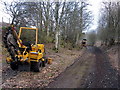 Laying fibre-optic cable beside trackbed of Alston Railway, Bowden