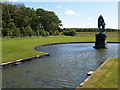 NZ2176 : Statue at the southern end of the Sky Mirror Canal at Blagdon Hall by Clive Nicholson