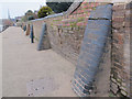SO8454 : Buttressed wall outside the Diglis Hotel by Stephen Craven