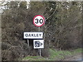 TM1577 : Oakley Village Name sign by Geographer