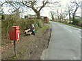 Postbox and bench on Barmskin Lane, Heskin