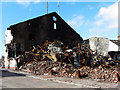 Fire-damaged former cinema in Cardiff