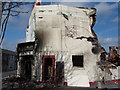 Fire-damaged former cinema in Cardiff