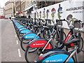 Barclays and Santander bikes, Southwark Street