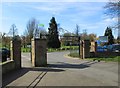 The main entrance to Sanders Park, Kidderminster Road, Bromsgrove, Worcs