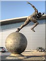 SJ8698 : Runner Statue at Sportcity by David Dixon
