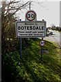 TM0576 : Botesdale Village Name sign on Diss Road by Geographer