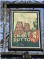 Close up of the village sign at Chart Sutton