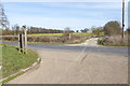 Bridleway reaches Ripley Lane and continues as a byway