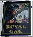 SD9400 : Sign for the Royal Oak, Hurst Cross by JThomas