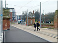 SK5638 : Pedestrians on Wilford Bridge by Alan Murray-Rust