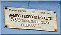 James Tedford plate, Donegall Quay, Belfast (March 2015)