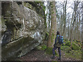 SD5073 : Bouldering area, Hyning Scout Wood by Karl and Ali