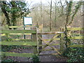 Entrance to nature reserve from Debden Lane