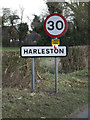 Harleston Village Name sign on Rushall Road