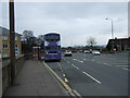 Bus stop and shelter on New Hey Road (A640)