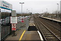 Passengers must not cross the line here, Bridgend railway station