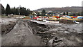 ST0790 : Muddy part of Ynysangharad War Memorial Park Pontypridd by Jaggery