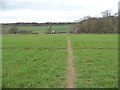 Public footpath dropping down to the Barwick Road