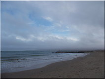 SZ0487 : Sandbanks: a small patch of blue sky over the beach by Chris Downer