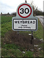 TM2480 : Weybread Village Name sign by Geographer