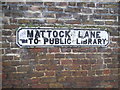 Old sign on Mattock Lane, Ealing