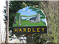 TG3700 : Hardley village sign (detail) by Adrian S Pye