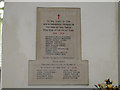 War Memorial in Elmsett church