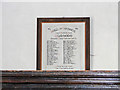 The Roll of Honour and War Memorial at Elmsett church